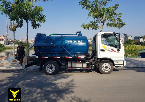 Xe hút bùn, hút chất thải 3 khối thaco ollin 350