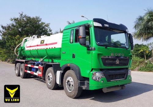 Xe hút bùn, hút chất thải 15 khối Howo