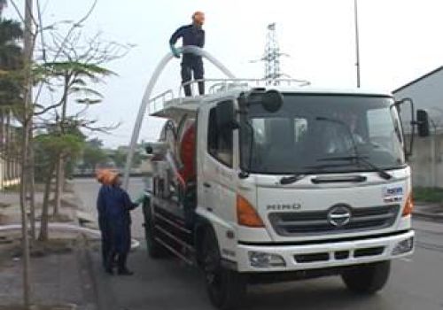 XE HÚT BÙN, HÚT CHẤT THẢI 6 KHỐI HINO FG8JJSB PHUN NƯỚC ÁP LỰC CAO