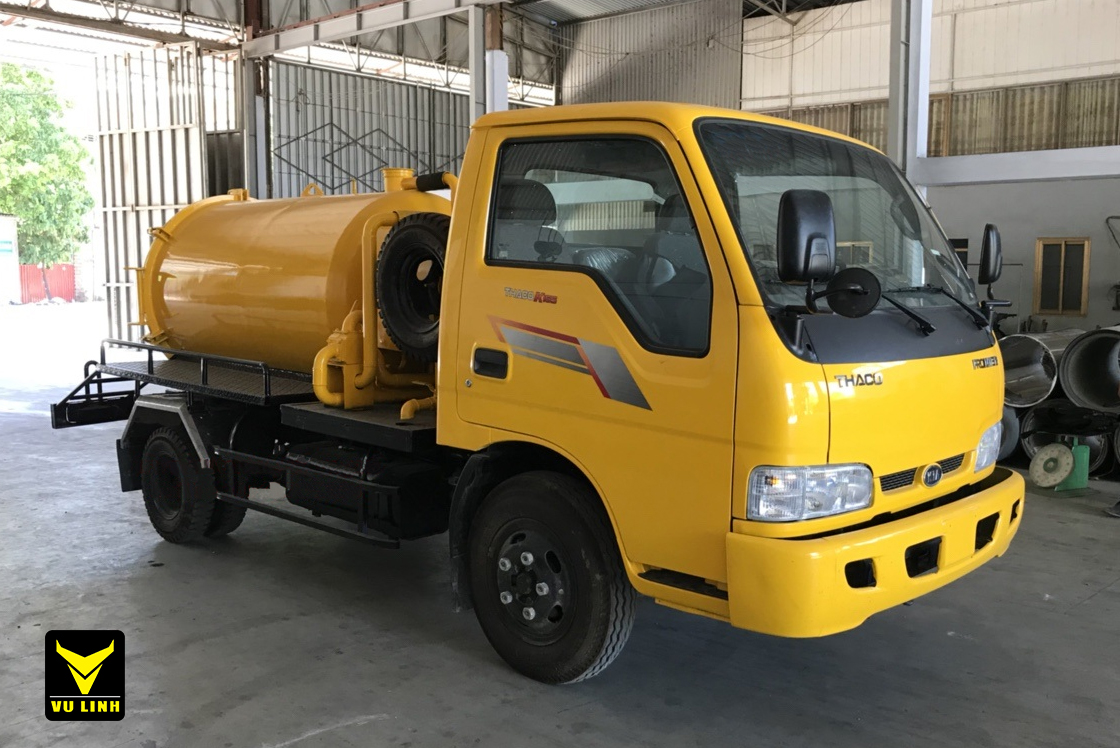 Xe hút bùn, hút chất thải 2 khối Thaco k165 3 Xe hút bùn, hút chất thải 2 khối Thaco k165